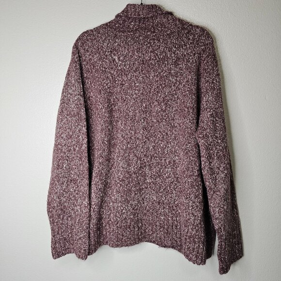 Caslon Size 3x Burgundy Alpaca Blend Knit Cardigan Button Up Sweater - Picture 6 of 7